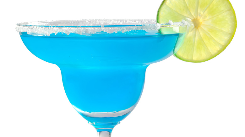 blue margarita on white background