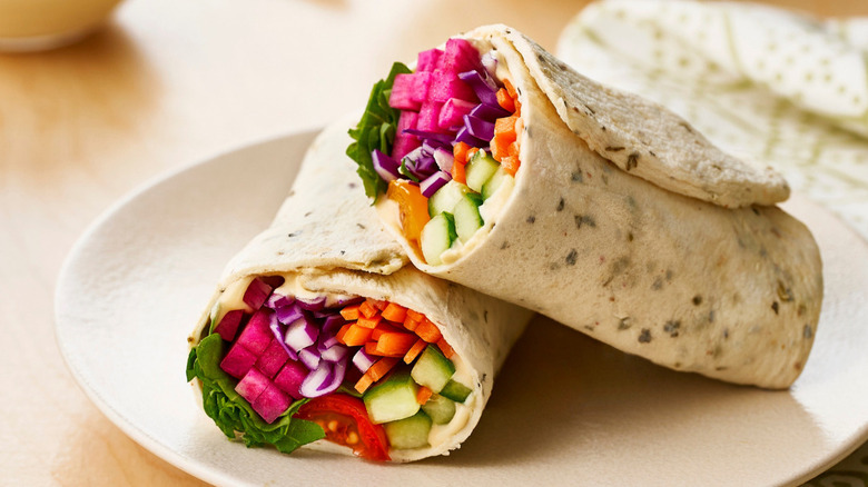 lunch wrap on plate