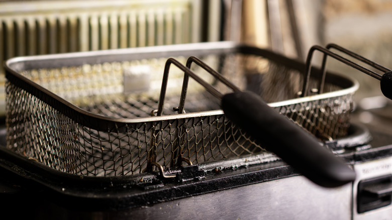 Empty fryer basket 