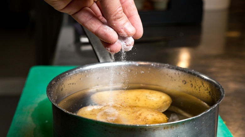 potatoes soaked in salted water