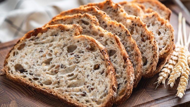 Slices of seeded bread