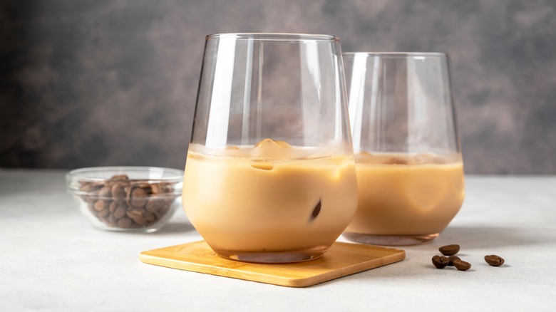 Irish cream liquor in glasses