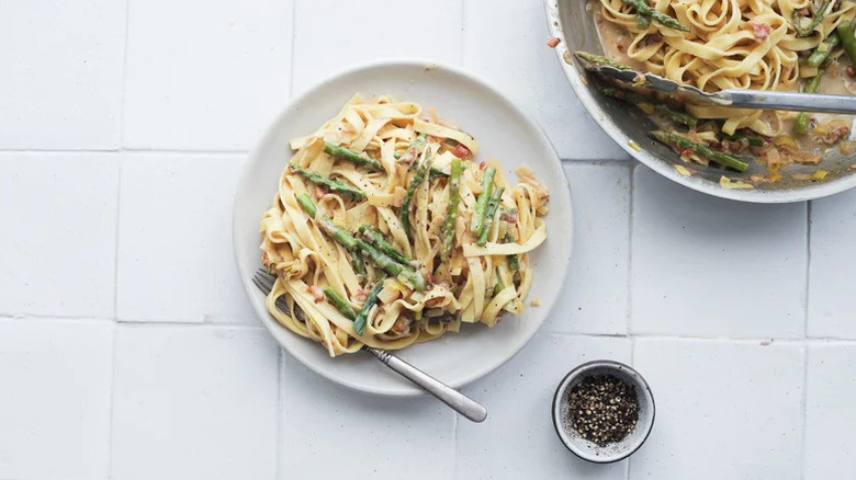 Asparagus, Leek, and Pancetta Pasta