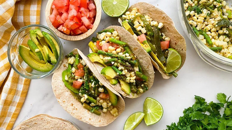 Cast Iron Charred Asparagus Tacos