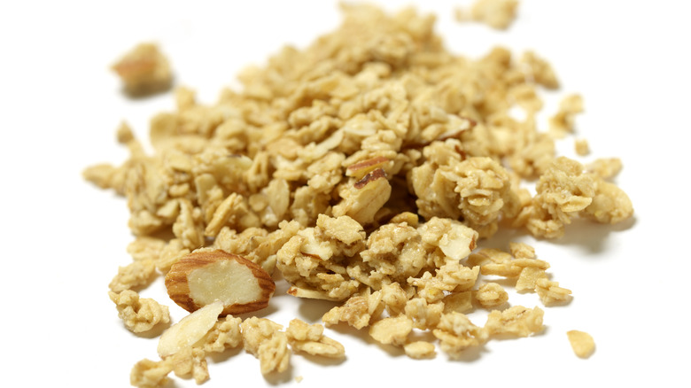 Granola on white background