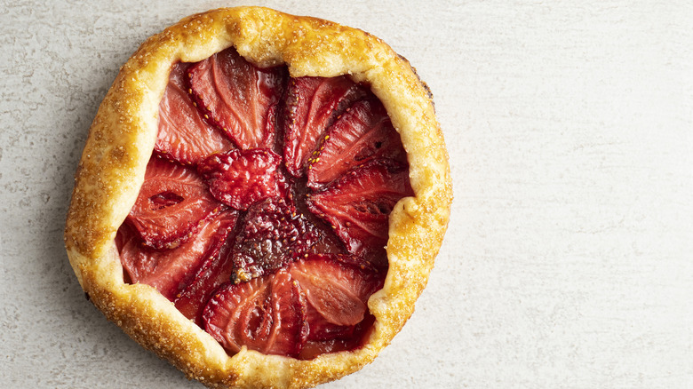 Puff pastry galette strawberries