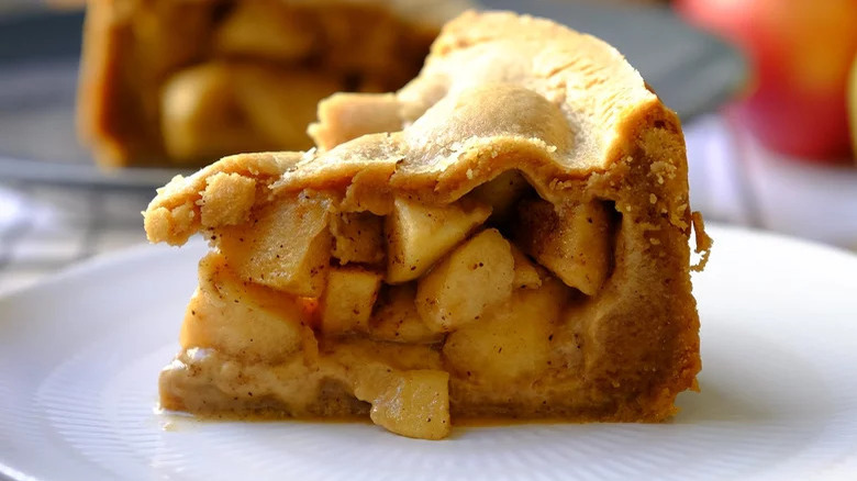 Slice of Dutch apple pie