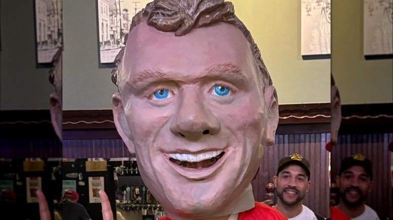 Fan with Joe Montana mask at Valley Tavern