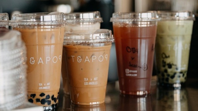 Array of boba teas