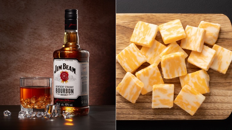 Jim Beam and colby cheese