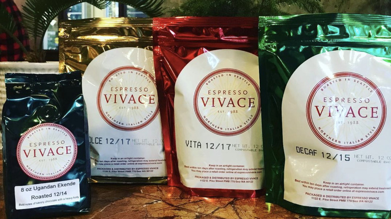 Bags of Espresso Vivace coffee