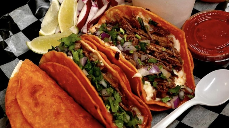 tacos at Los Barbaros Birria