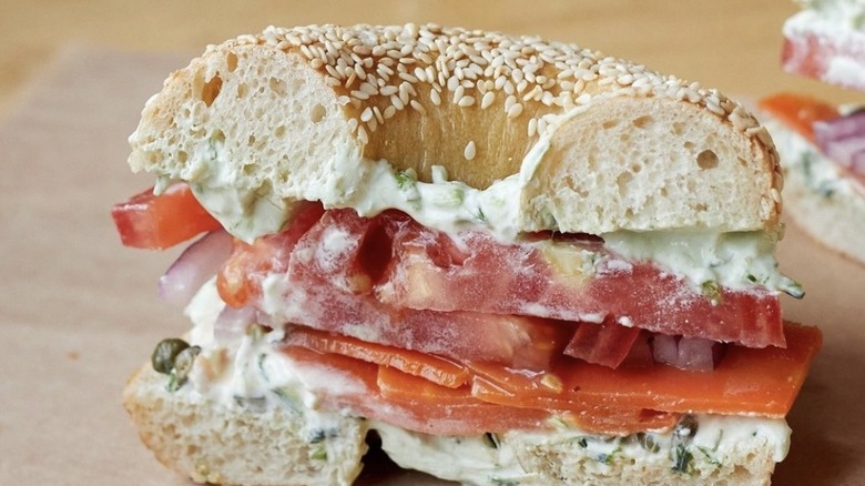 Willow's Bagels with carrot lox