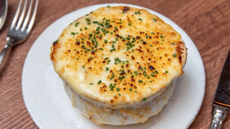 cheese on french onion soup