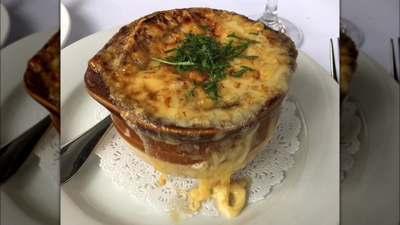 overflowing French onion soup