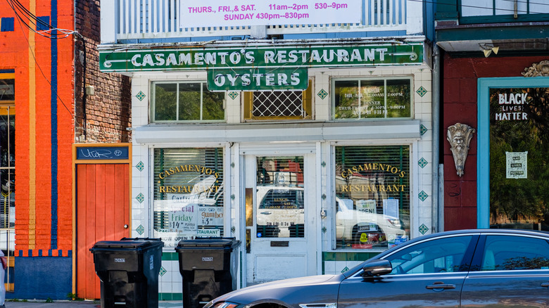 Casamento's oyster restaurant storefront