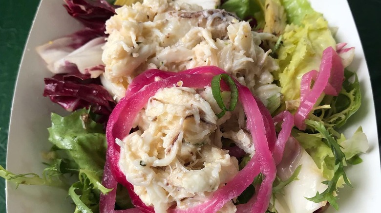 Crab meat and artichoke salad