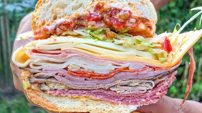 Cold cut sandwich cross section