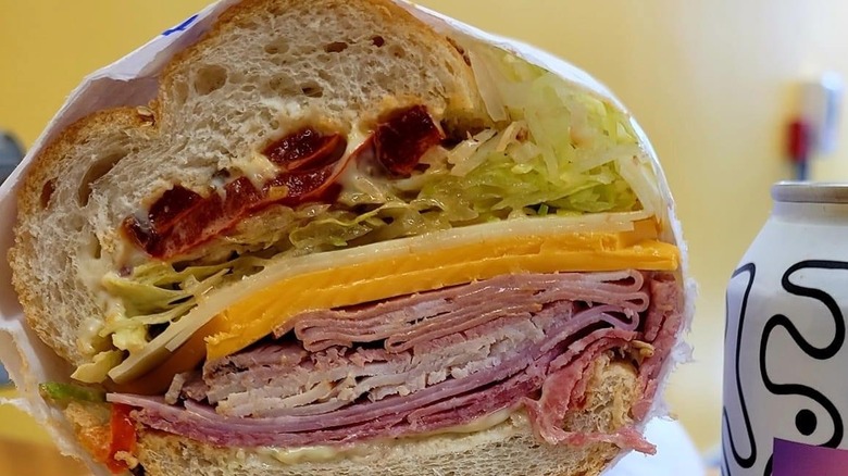 Cold cut sandwich cross section