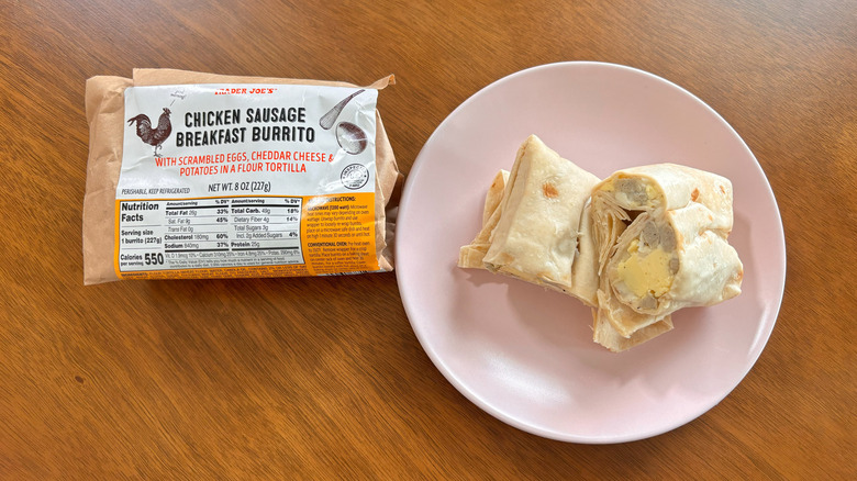 Trader Joe's chicken sausage breakfast burrito