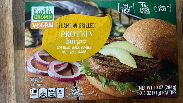 Frozen vegan protein burger box