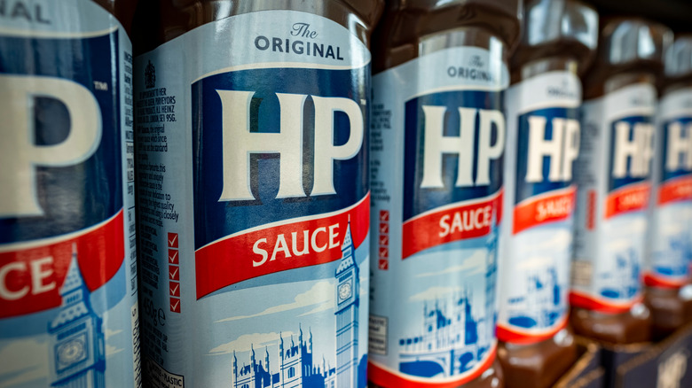 Bottles of HP sauce
