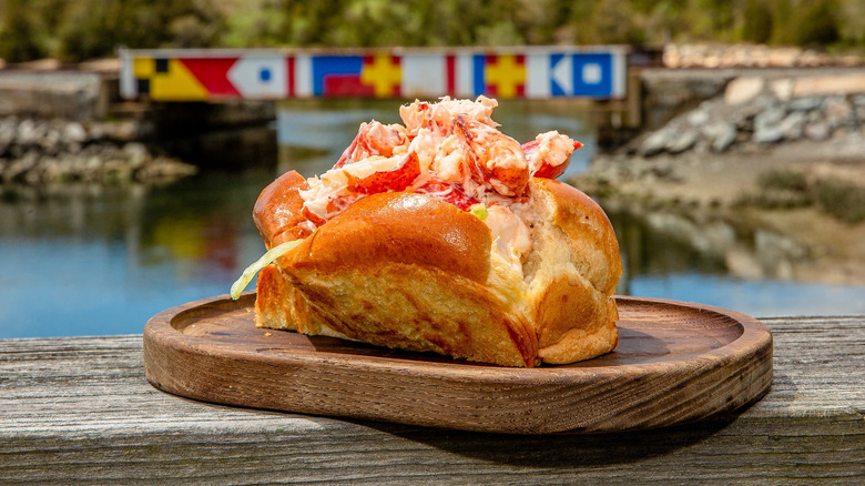 Lobster roll beside bridge