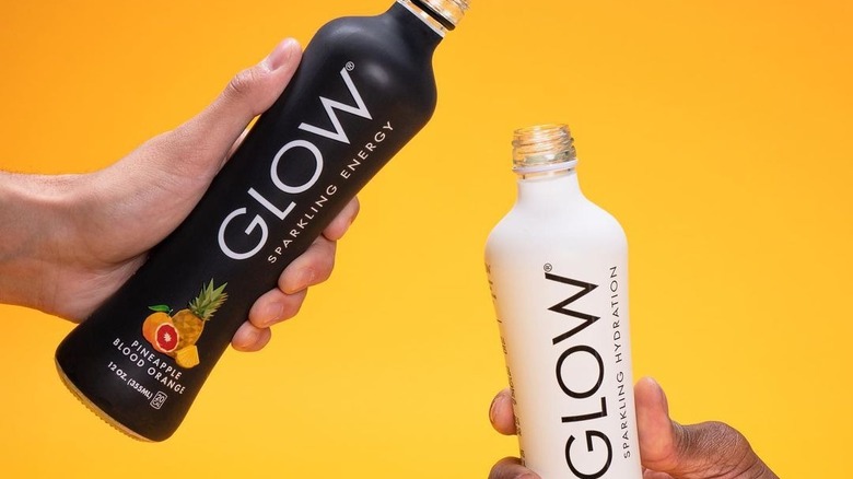 Two bottles of Glow beverages