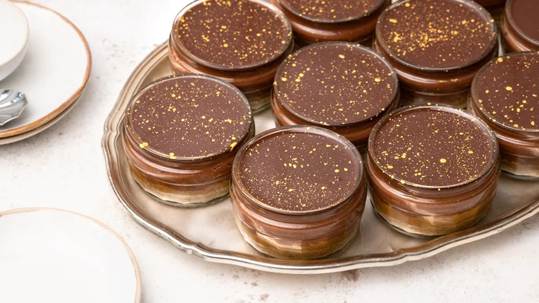 chocolate and salted caramel gluten-free cheesecake pots