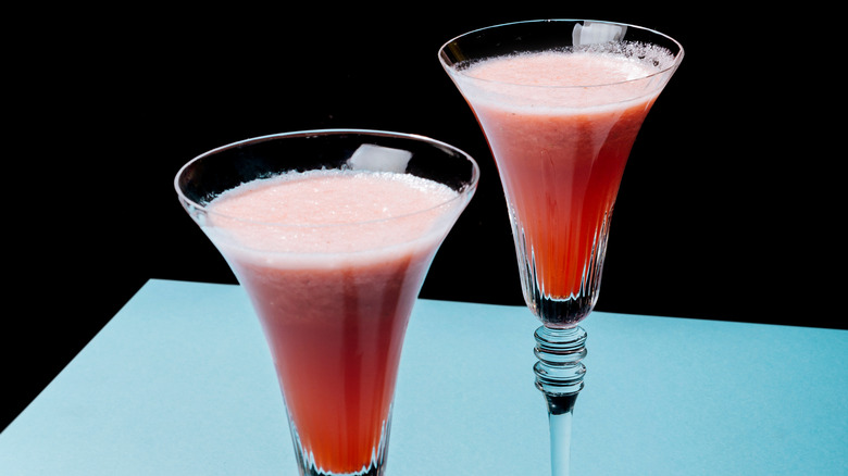 red cocktail with froth