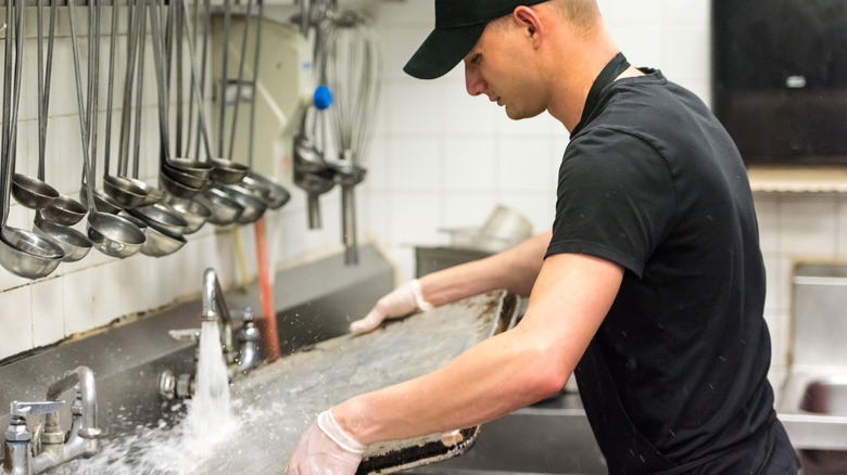 dishwasher washing pan