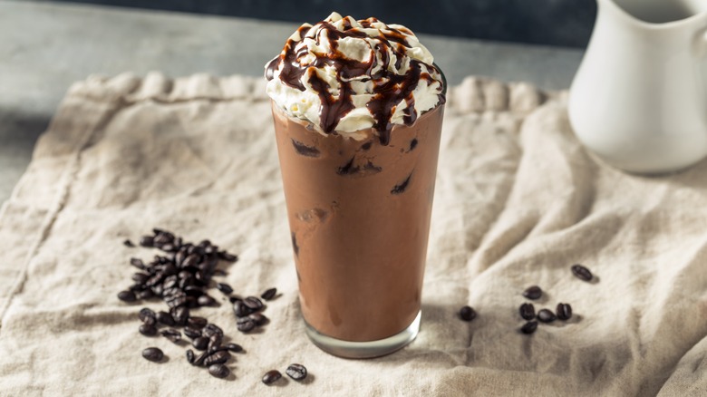 Frozen coffee in a glass