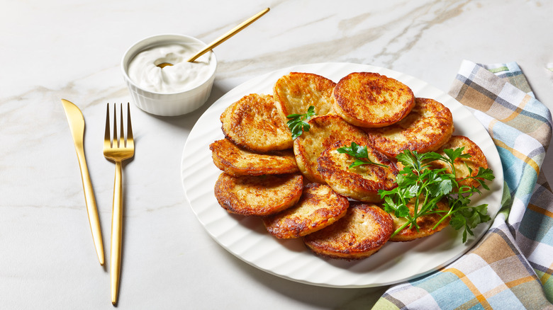 potato pancakes on a plate