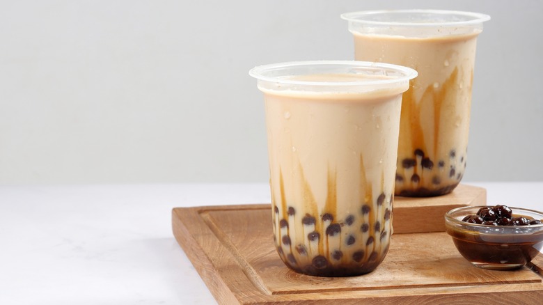 Boba tea on a table