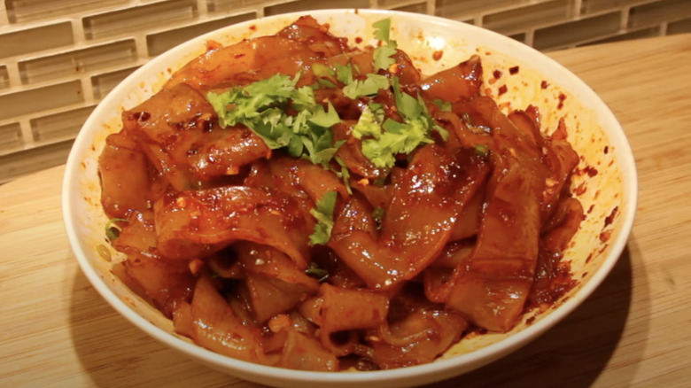 Rice paper ramen in bowl