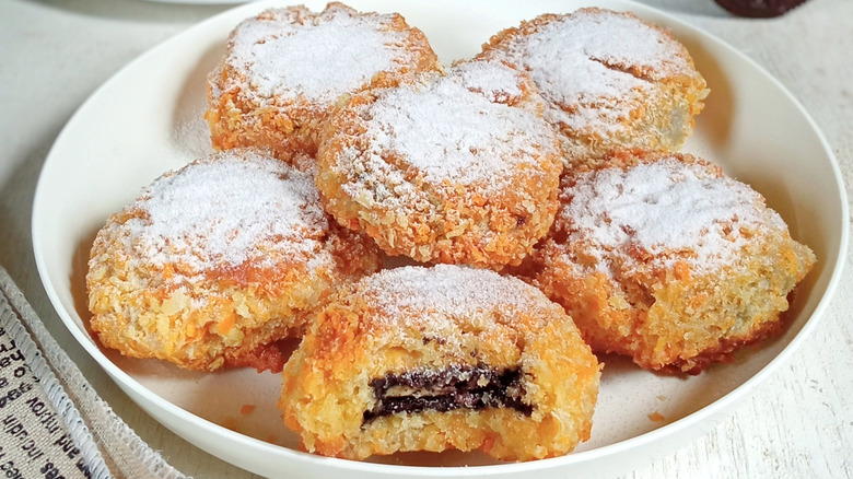 Fried Oreos on plate