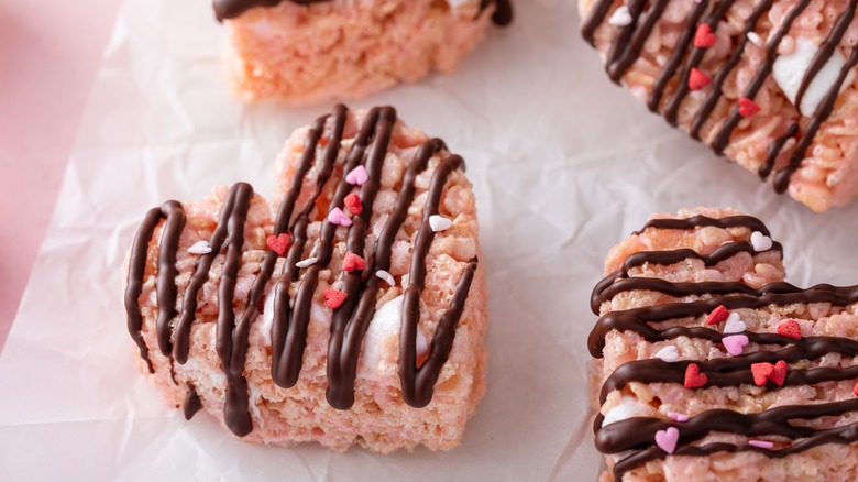 Rice Krispies treats with chocolate