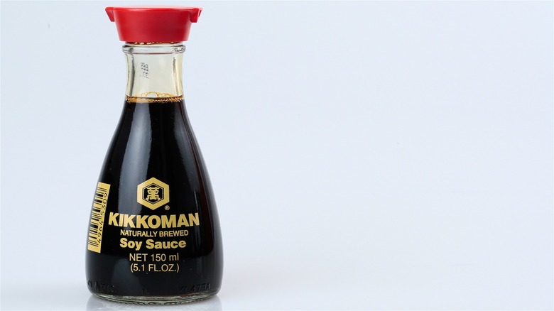 Bottle of Kikkoman soy sauce