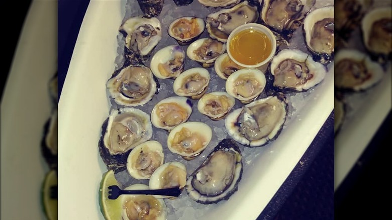 Raw oysters and clams