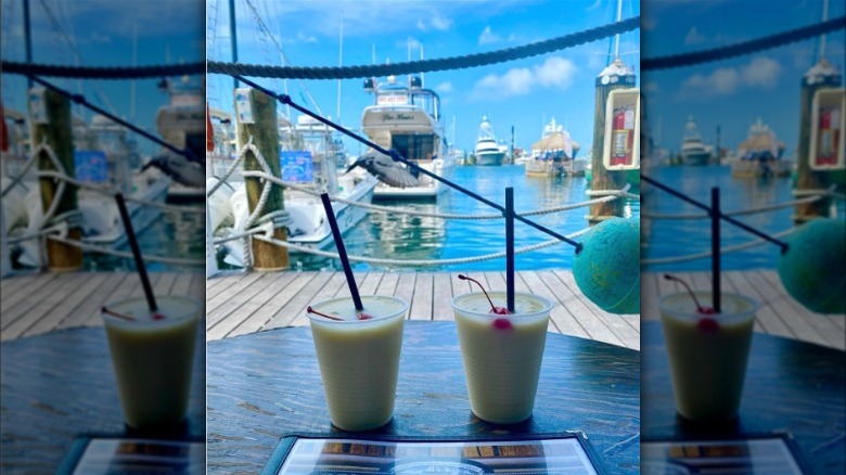 Frozen pina coladas on docks