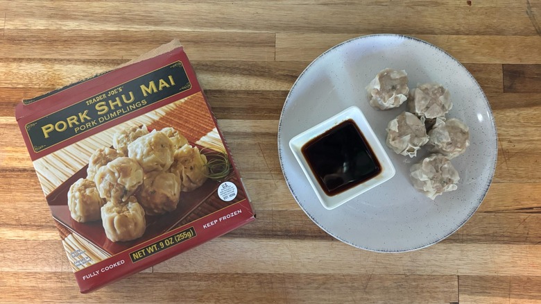 Trader Joe's pork shu mai on counter