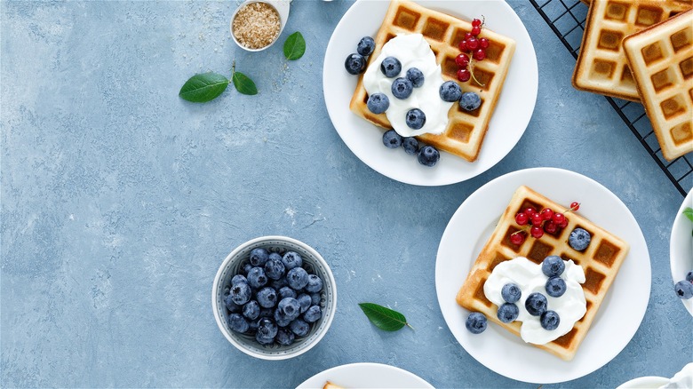 Waffles with fruit