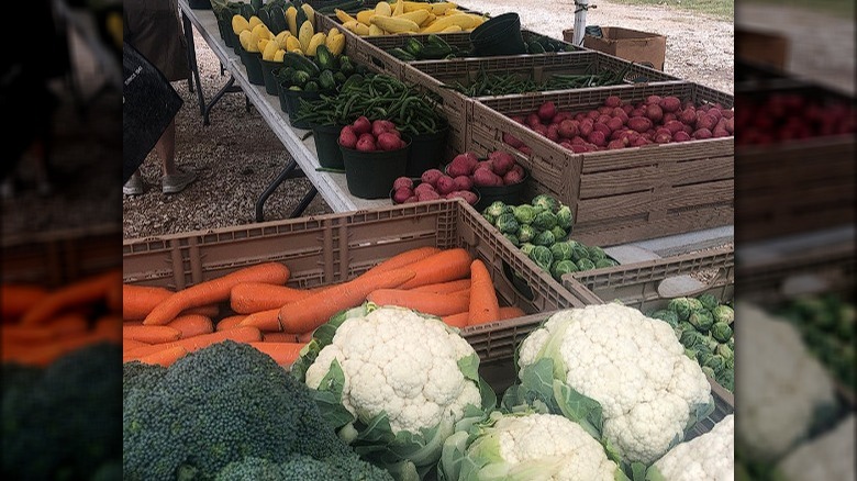 Fresh produce in market stand