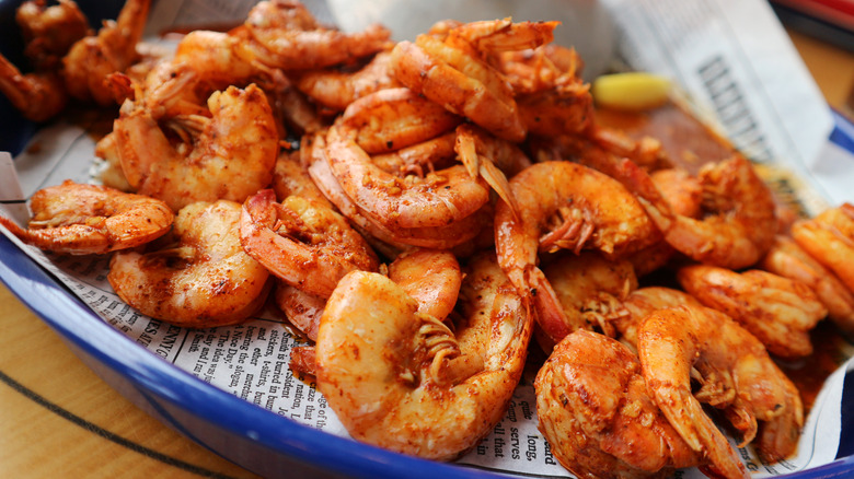Cooked seasoned shrimp