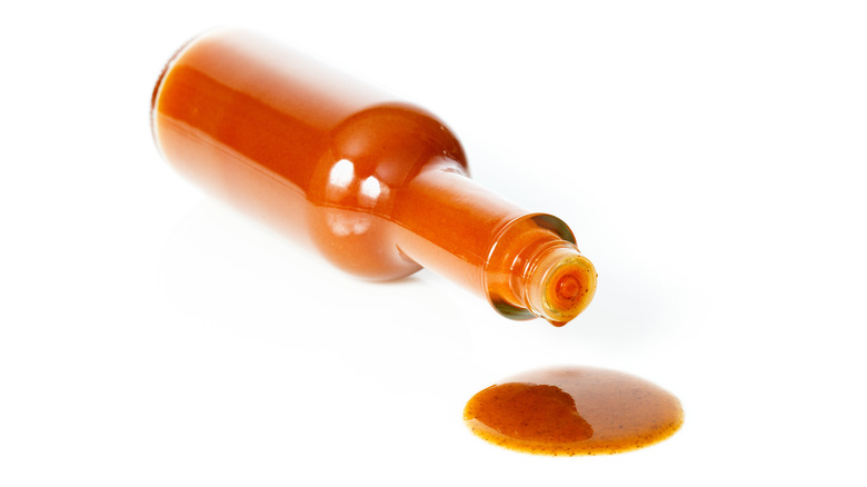 spilled hot sauce