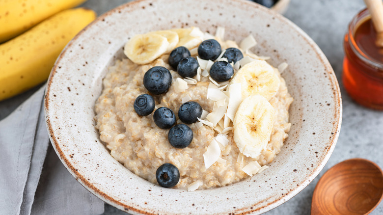 oatmeal with fruit and coconut