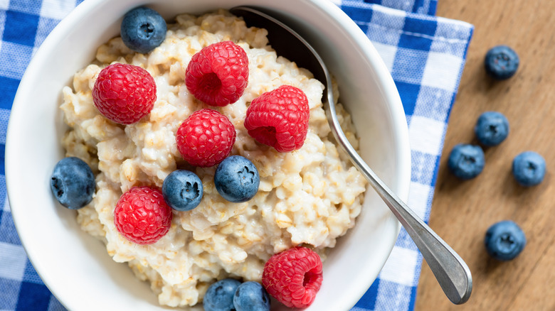 bowl of oatmeal with berries