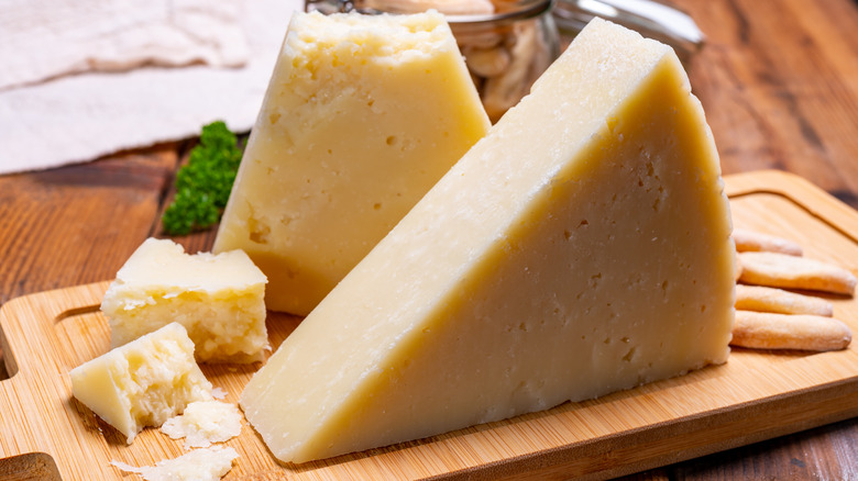 pecorino Romano on a board