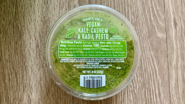 Trader Joe's Vegan Pesto container