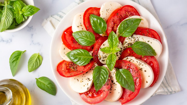 Caprese salad on a plate